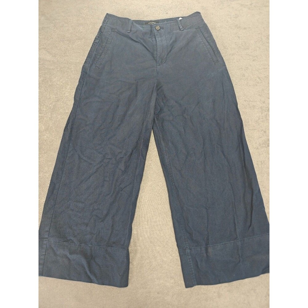 Banana Republic Women’s Size 6 Wide Leg High Rise Cropped Pants Navy Blue